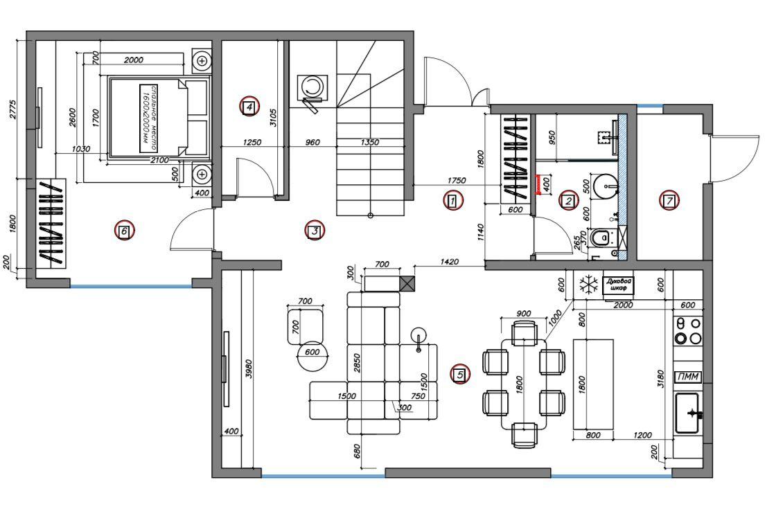планировка дома 1 этаж